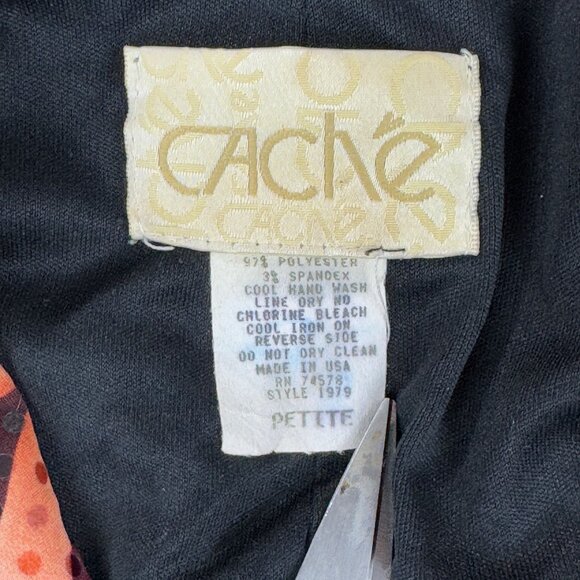 Vintage Cache Sequins Paillettes Ruched Floral Top Y2K Sleeveless Collared USA - Picture 2 of 9